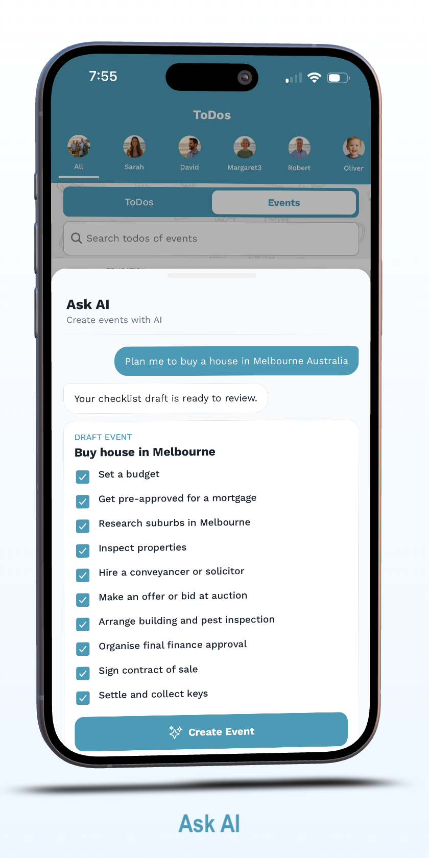 FamilyFeed AskAI assistant creating a family draft