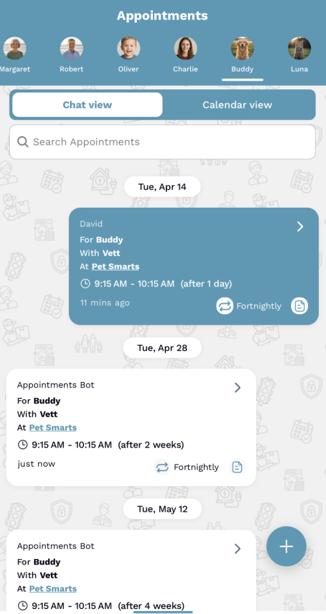Editing a repeat appointment