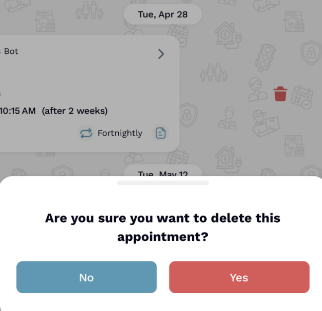 Deleting or editing a single repeat appointment occurrence