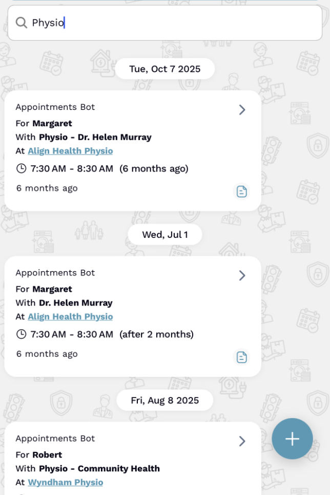 Search in Appointments
