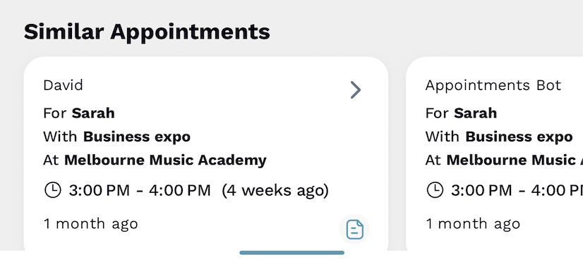 Similar appointment suggestions
