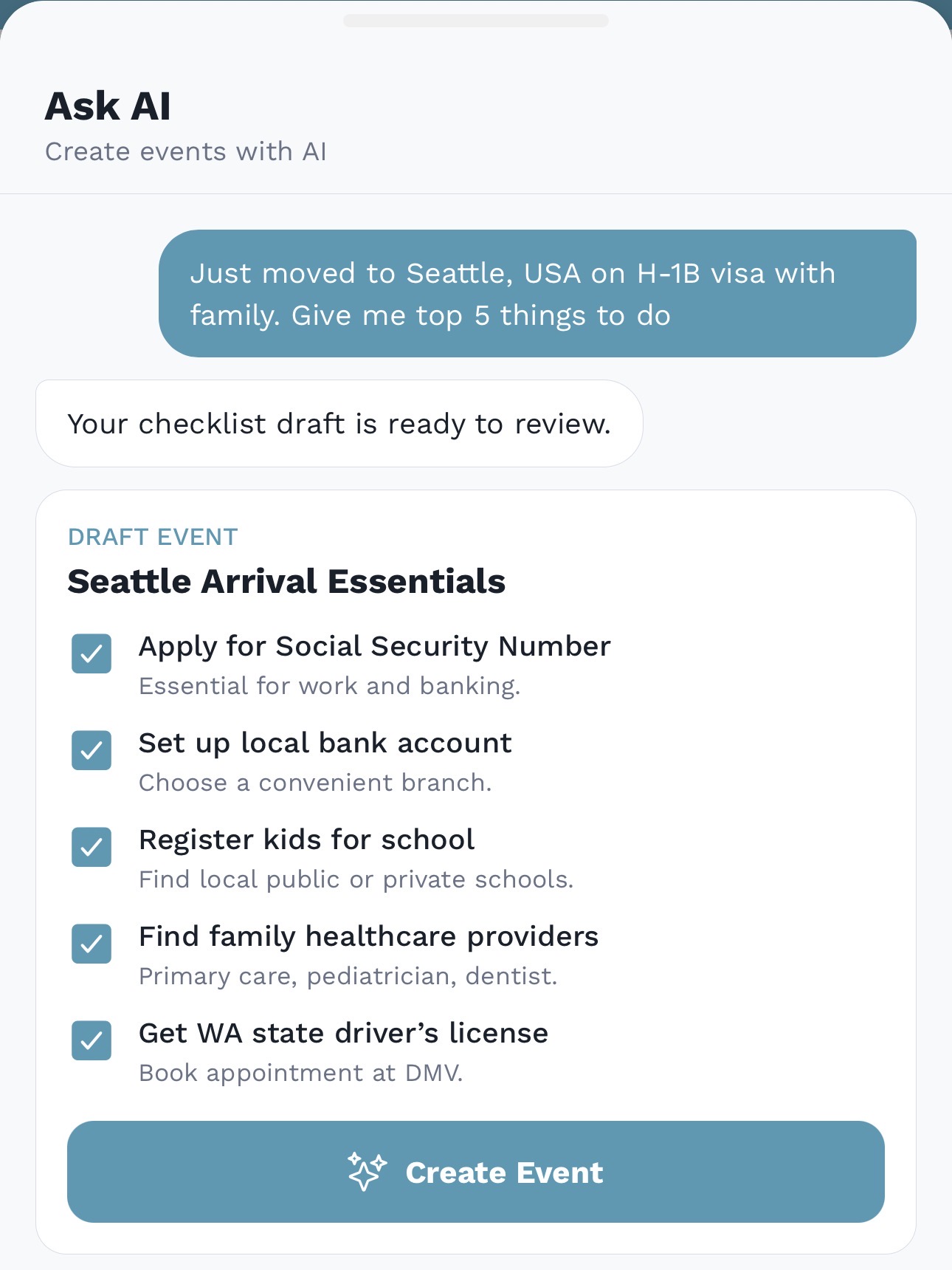 AskAI Seattle event prompt example