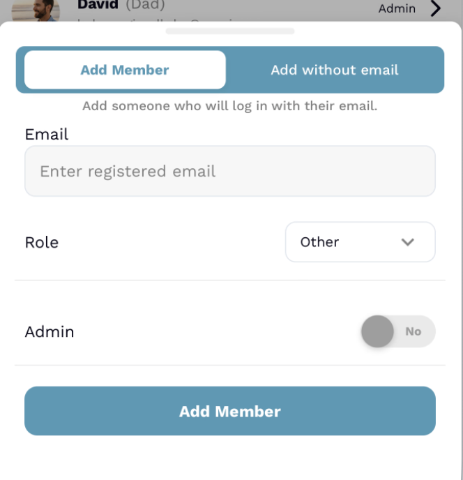Add a family member manually