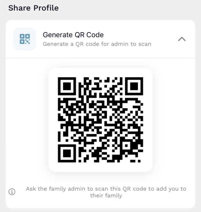 Member profile QR code