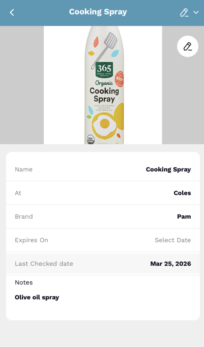 Shopping item view