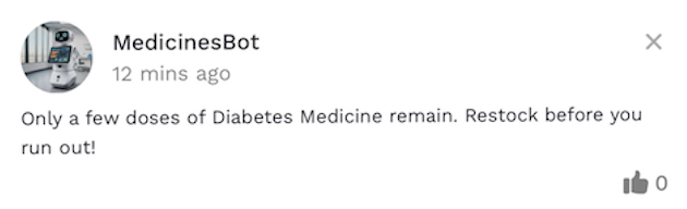 MedicinesBot Low Quantity Alert