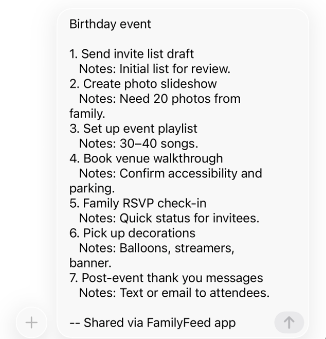 Share an event as text